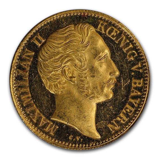 1850 German State Bavaria Gold Ducat Maximilian II MS-63 PL PCGS 1850 German State Bavaria Gold Ducat Maximilian II MS-63 PL PCGS